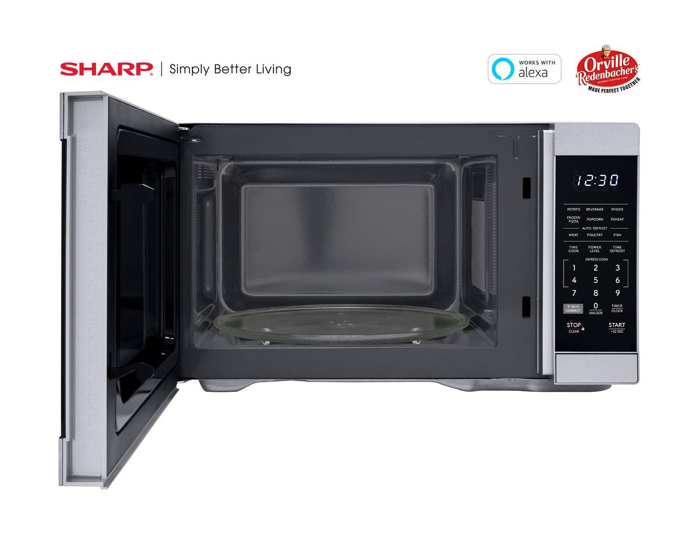 Sharp 1.1 cu. ft. 1000W Smart Stainless Steel Countertop Microwave Oven