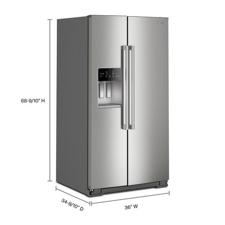 36-inch Wide Full-Depth Side-by-Side Refrigerator with Arctic Blue Interior - 28.3 Cu. Ft.