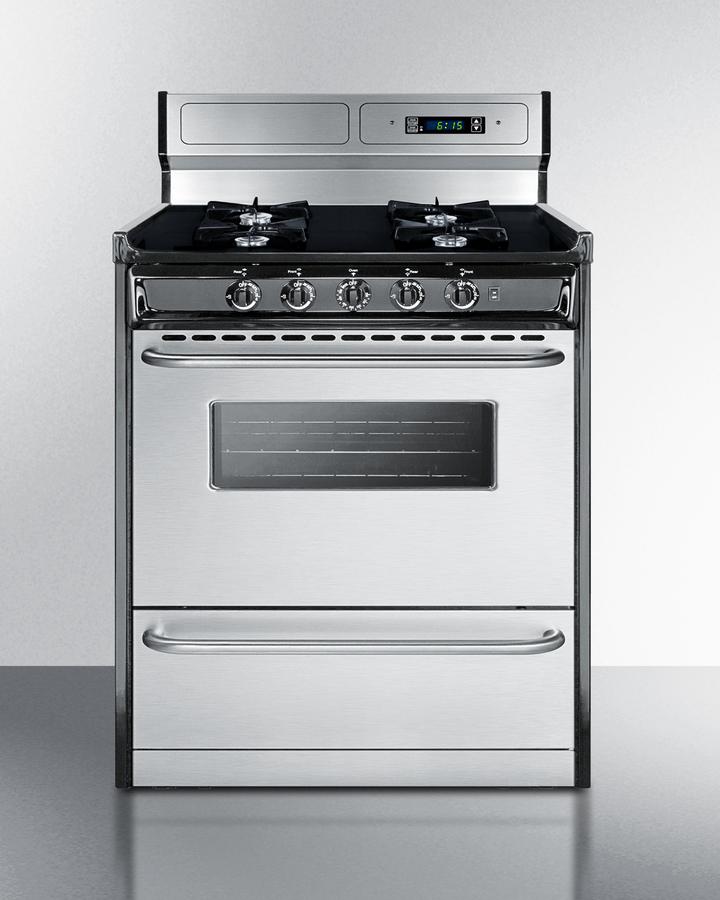 30" Wide Gas Range, Open Burners