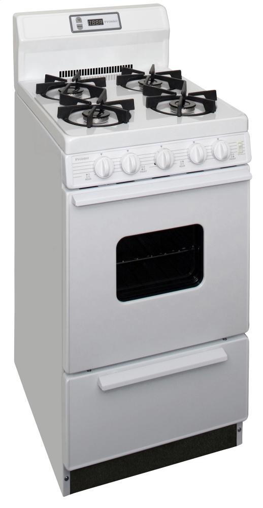 20 in. Freestanding Gas Range in White