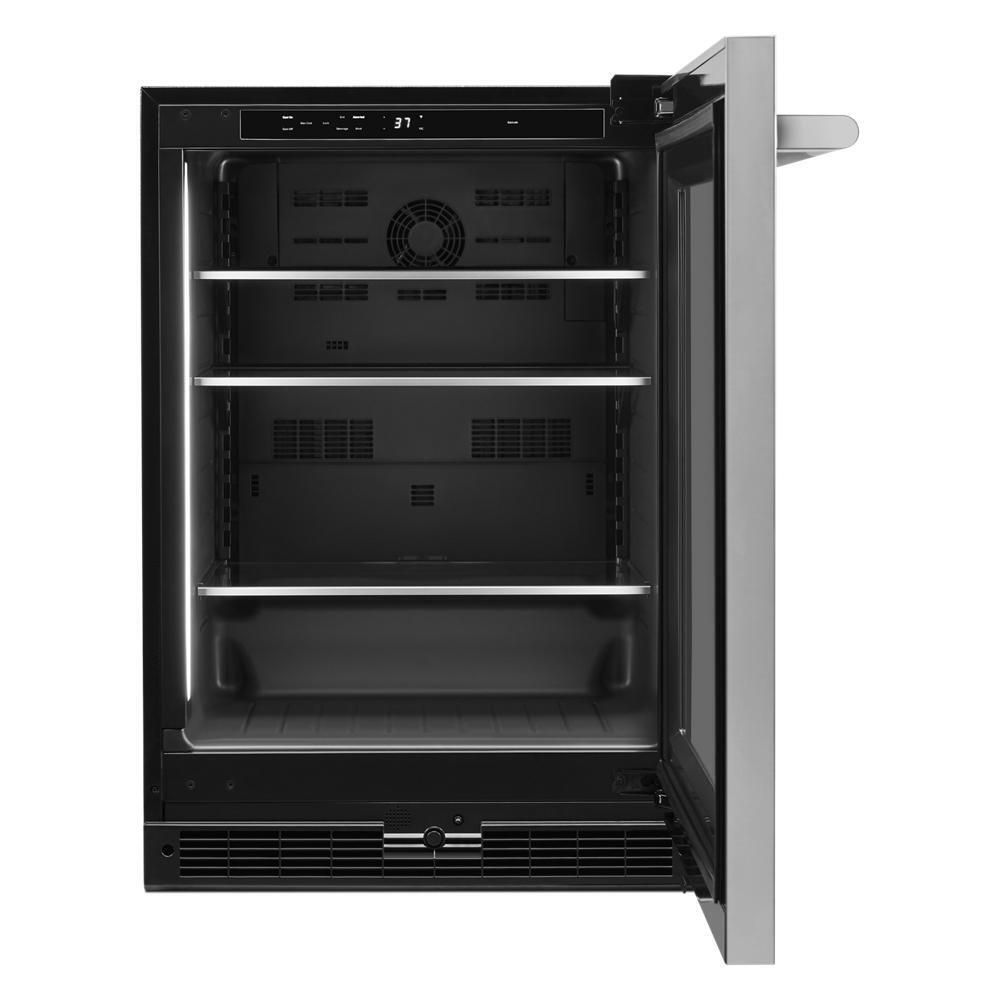 RISE™ 24" Under Counter Glass Door Refrigerator, Right Swing