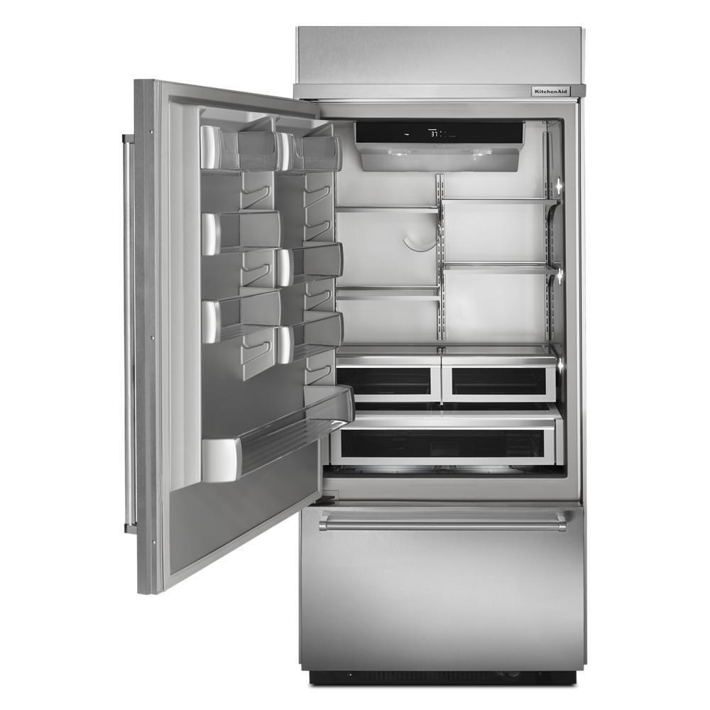 20.9 Cu. Ft. 36" Width Built-In Stainless Bottom Mount Refrigerator with Platinum Interior Design