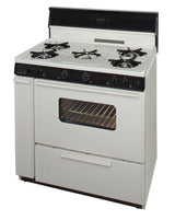 36 in. Freestanding Gas Range with 5th Burner and Griddle Package in Biscuit