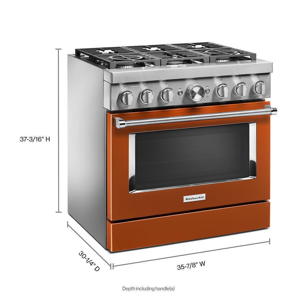 KitchenAid® 36'' Smart Commercial-Style Dual Fuel Range with 6 Burners