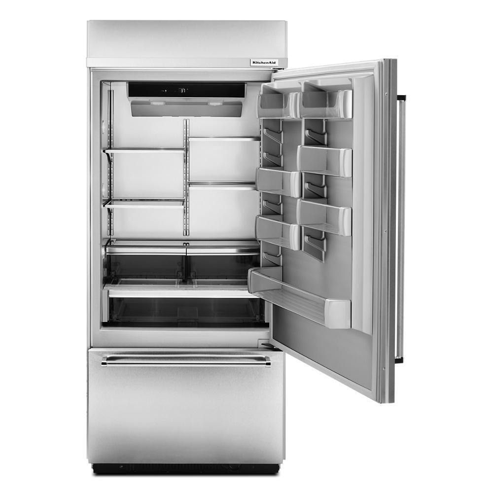 20.9 Cu. Ft. 36" Width Built-In Stainless Bottom Mount Refrigerator with Platinum Interior Design