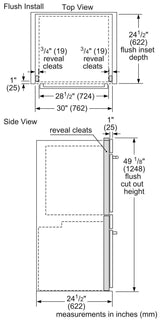 500 Series, 30" Combo, Upper: Microwave, Lower: EU Conv, Knob Control