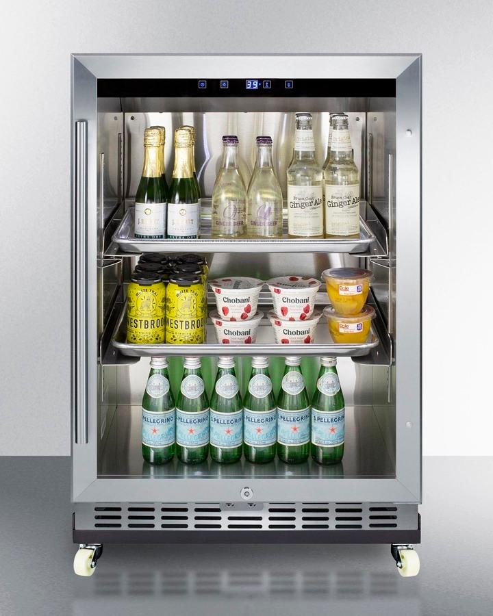 24" Wide Outdoor Mini Reach-in Beverage Center With Dolly