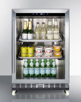 24" Wide Outdoor Mini Reach-in Beverage Center With Dolly