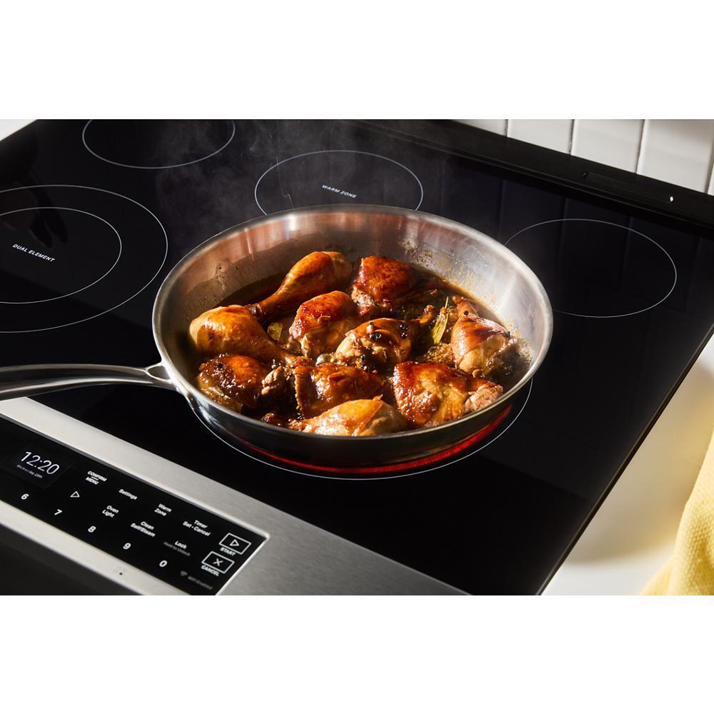 30-inch Smart Slide in Electric Range with Air Cooking Technology, No Preheat Air Fry, WipeClean™ Coating, Steam/Self Clean and High Speed Preheat