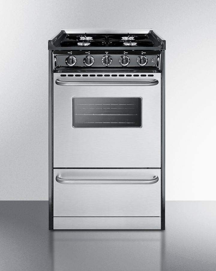 20" Wide Gas Range, Open Burners