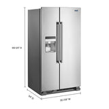 36-Inch Wide Side-by-Side Refrigerator with Exterior Ice and Water Dispenser - 25 Cu. Ft.