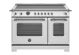 48 inch Induction Range, 6 Heating Zones and Cast Iron Griddle, Electric Self-Clean Oven Stainless Steel