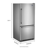 30-Inch Wide Bottom Mount Refrigerator - 19 Cu. Ft.