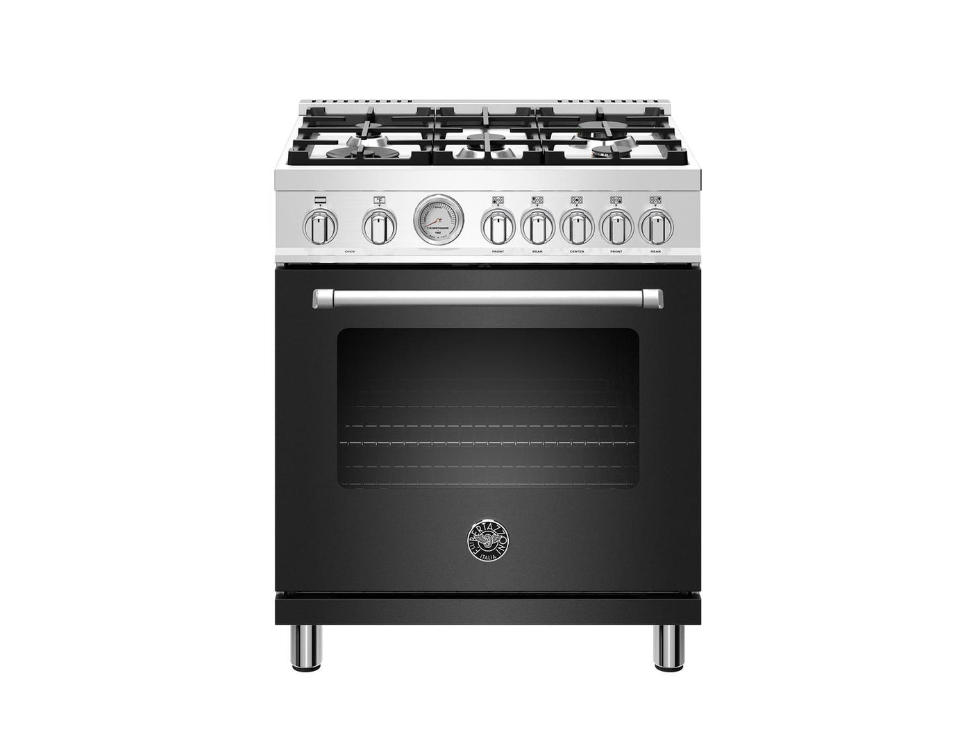 30 inch Dual Fuel, 5 Burners, Electric Oven Nero Matt