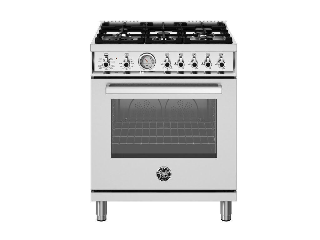 30 inch Dual Fuel Range, 5 Burners, Electric Oven Stainless Steel