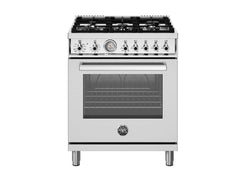 30 inch Dual Fuel Range, 5 Burners, Electric Oven Stainless Steel