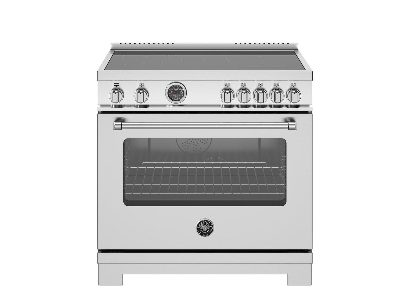 36 inch Induction Range, 5 Heating Zones and Cast Iron Griddle, Electric Self-Clean Oven Stainless Steel