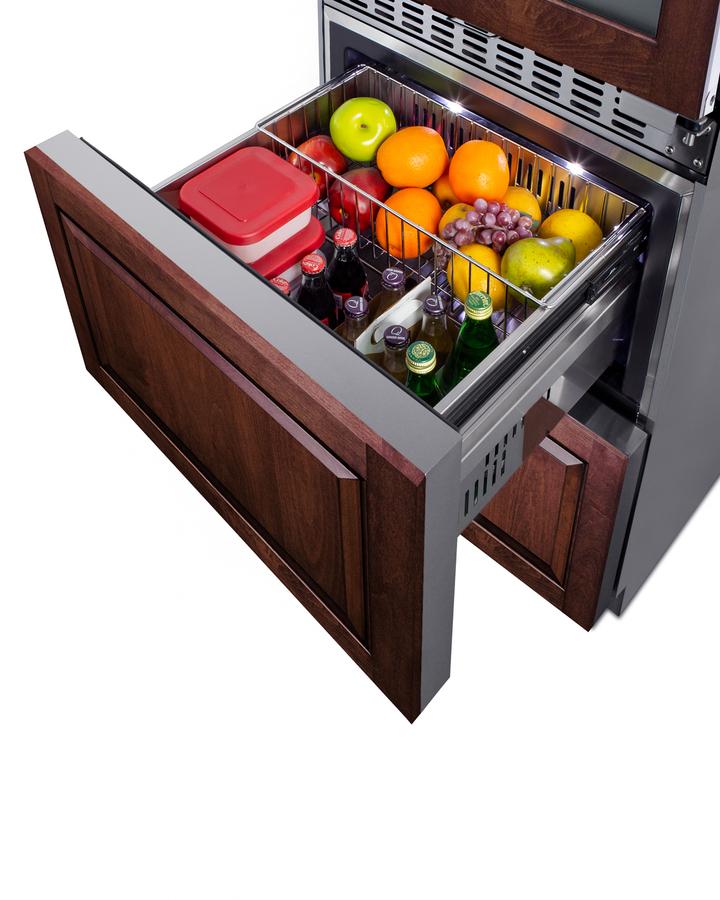 24" Wide Combination Dual-zone Wine Cellar and 2-drawer All-refrigerator (panels Not Included)