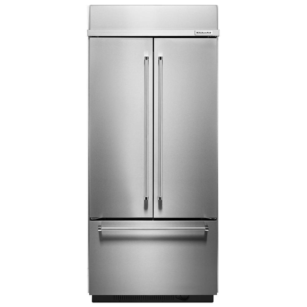 20.8 Cu. Ft. 36" Width Built In Stainless Steel French Door Refrigerator with Platinum Interior Design