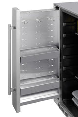 Shallow Depth 24" Wide Built-in All-refrigerator With Slide-out Storage Compartment