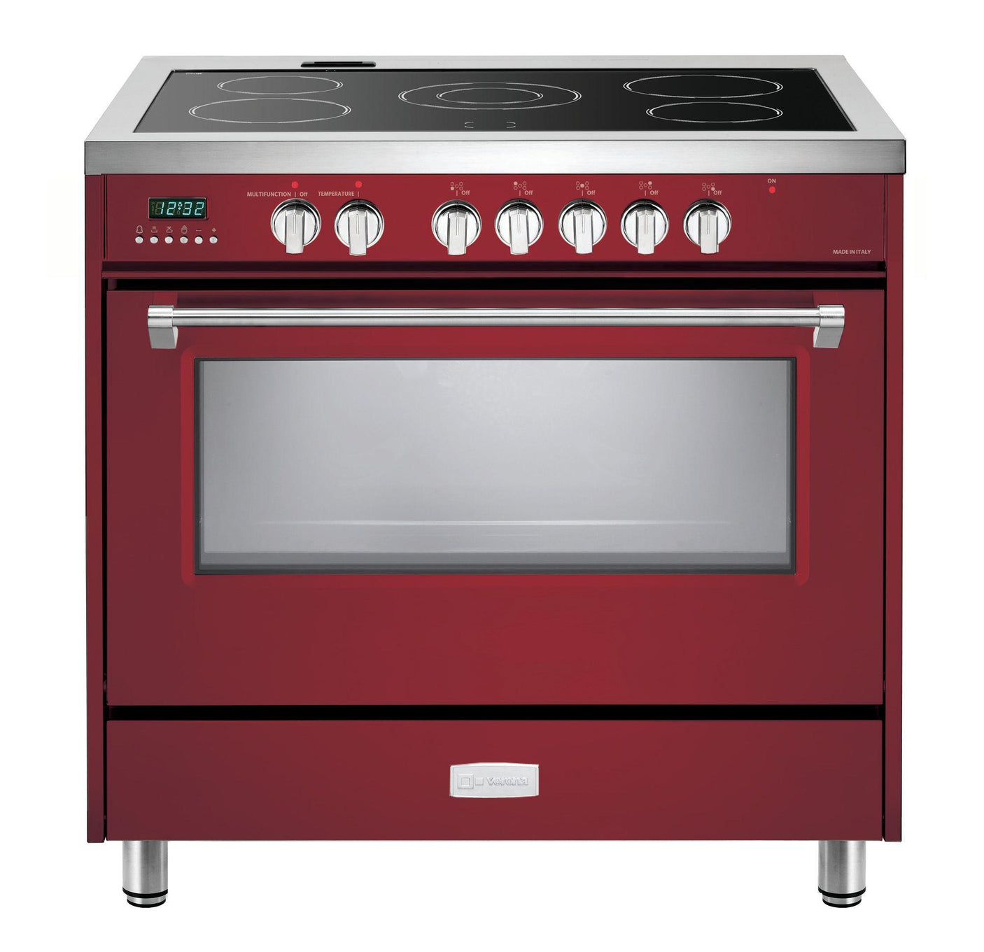 Designer 36" Electric Glass Top Range - Burgundy