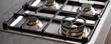 36 Drop-in Gas Cooktop 6 brass burners Stainless Steel