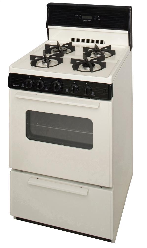 24 in. Freestanding Sealed Burner Spark Ignition Gas Range in Biscuit