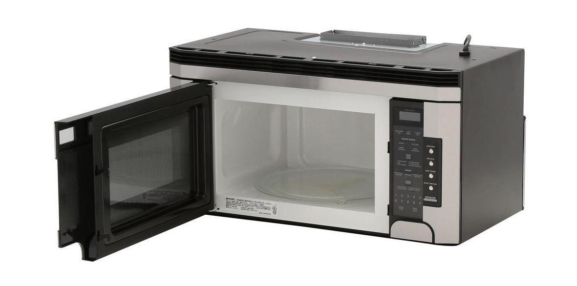 1.5 cu. ft. 1000W Sharp Stainless Steel Over-the-Range Carousel Microwave Oven