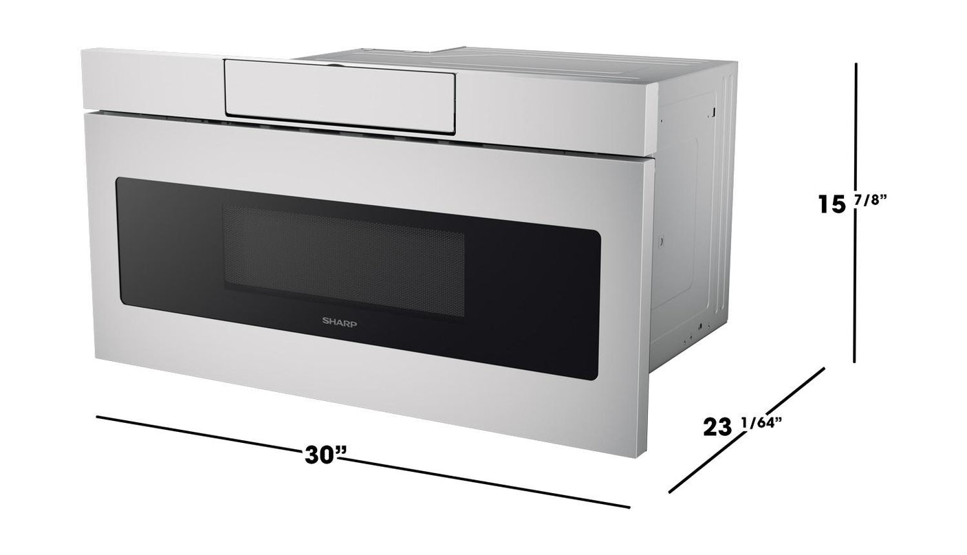 30 in. 1.2 cu. ft. 950W Sharp Stainless Steel Microwave Drawer Oven