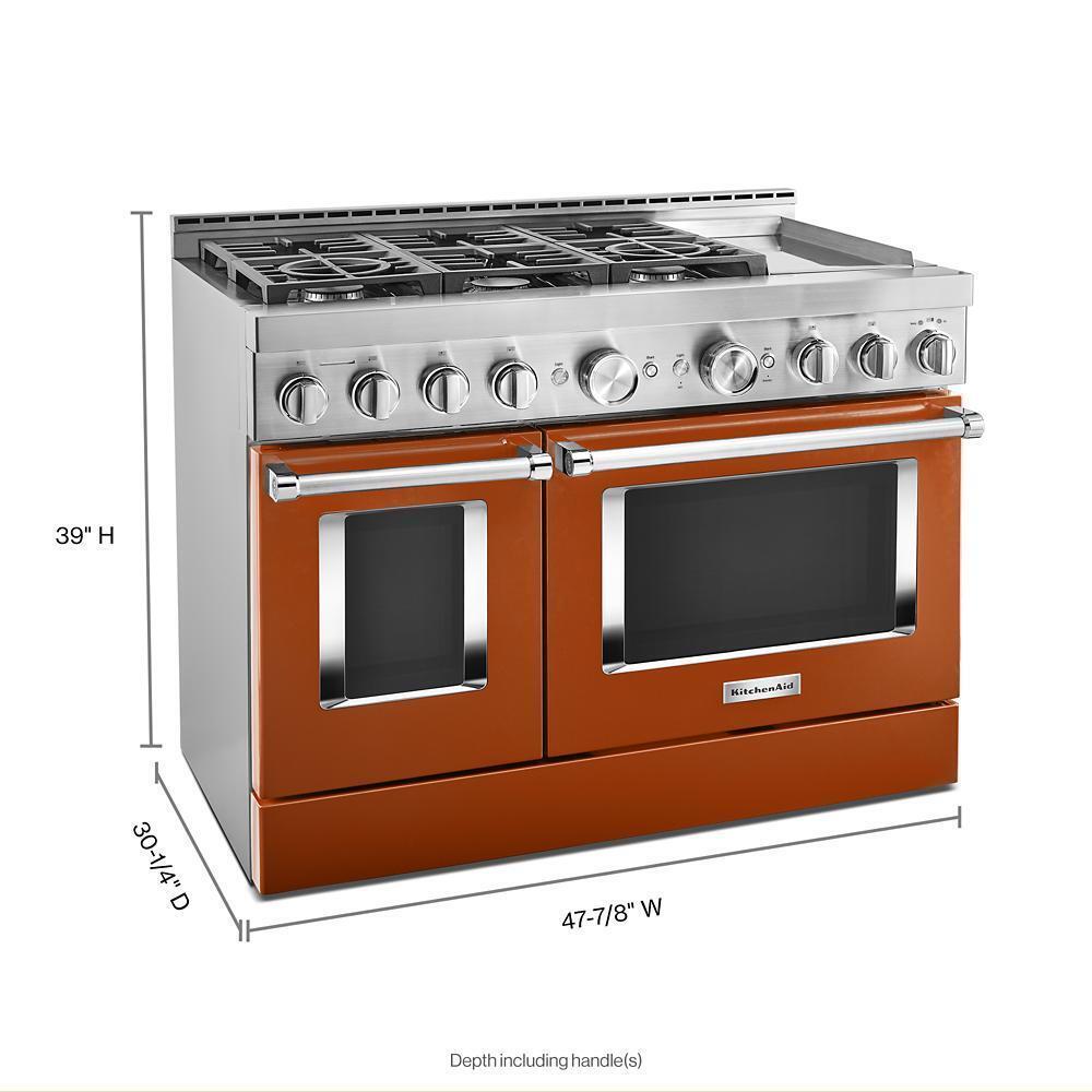 KitchenAid® 48'' Smart Commercial-Style Gas Range with Griddle