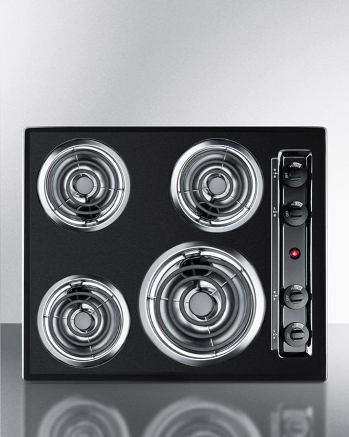 24" Wide 4-burner Coil Cooktop