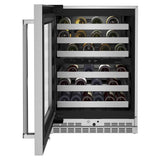 24" Undercounter Wine Cellar with Glass Door and Metal-Front Racks