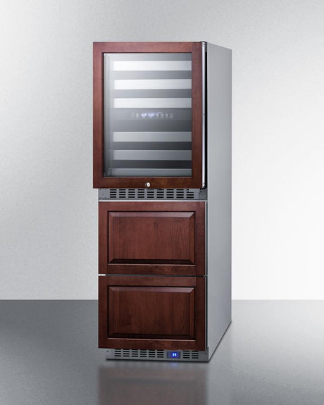 24" Wide Combination Dual-zone Wine Cellar and 2-drawer All-refrigerator (panels Not Included)