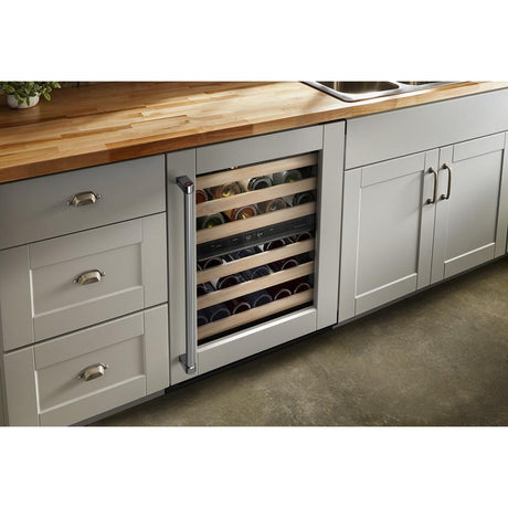 24" Panel-Ready Undercounter Wine Cellar with Wood-Front Racks