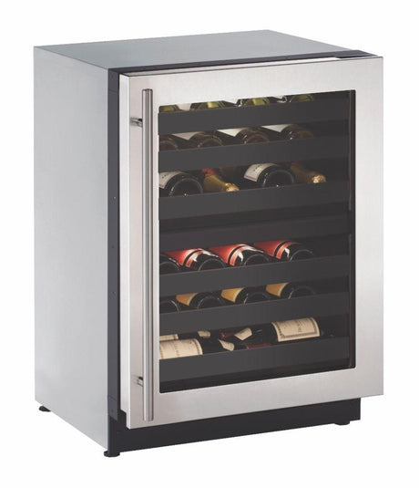 2224zwc 24" Dual-zone Wine Refrigerator With Stainless Frame Finish and Left-hand Hinge Door Swing and Lock (115 V/60 Hz)