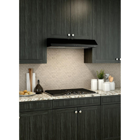 **DISCONTINUED** Broan® Sahale 30-Inch Convertible Under-Cabinet Range Hood, ENERGY STAR®, 375 Max Blower CFM, Black