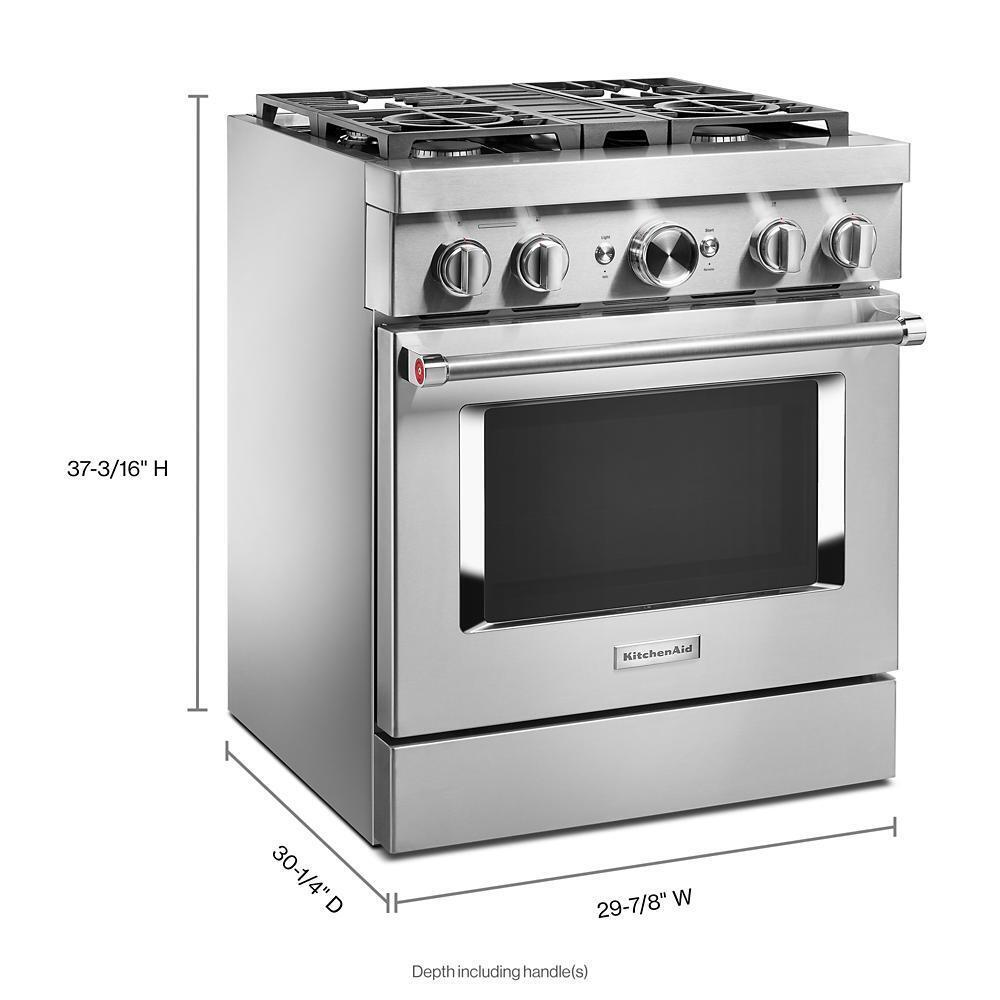 KitchenAid® 30'' Smart Commercial-Style Dual Fuel Range with 4 Burners