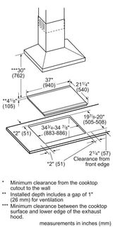 800 Series Induction Cooktop 36" Black, surface mount with frame