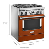 KitchenAid® 30'' Smart Commercial-Style Dual Fuel Range with 4 Burners