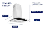 Hauslane  Chef 30-in Convertible Stainless Steel Wall-Mounted Range Hood