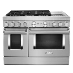 KitchenAid® 48'' Smart Commercial-Style Dual Fuel Range with Griddle