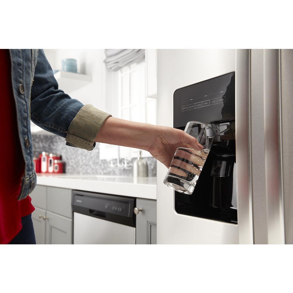 33-inch Side-by-Side Refrigerator with Dual Pad External Ice and Water Dispenser