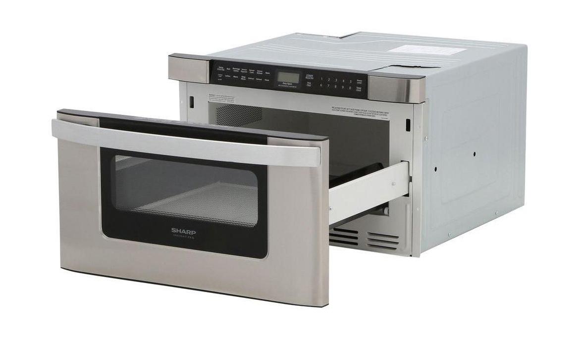 24 in. 1.2 cu. ft. 950W Sharp Easy Open Stainless Steel Microwave Drawer