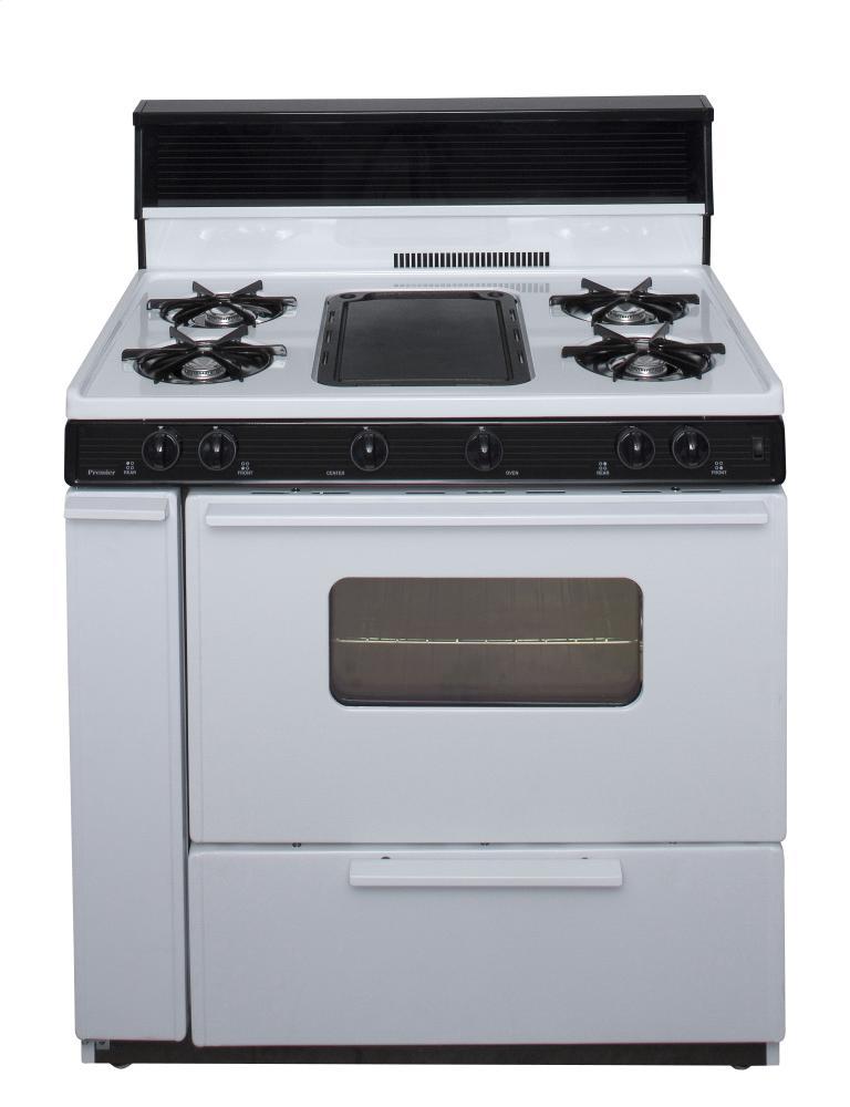 36 in. Freestanding Battery-Generated Spark Ignition Gas Range in White