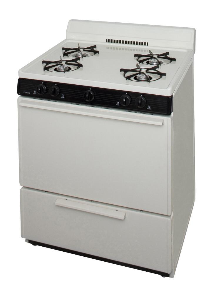 30 in. Freestanding Battery-Generated Spark Ignition Gas Range in Biscuit