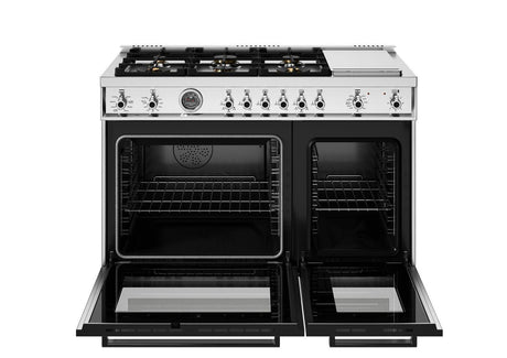 48 inch Dual Fuel Range, 6 Brass Burners and Griddle, Electric Self-Clean Oven Stainless Steel