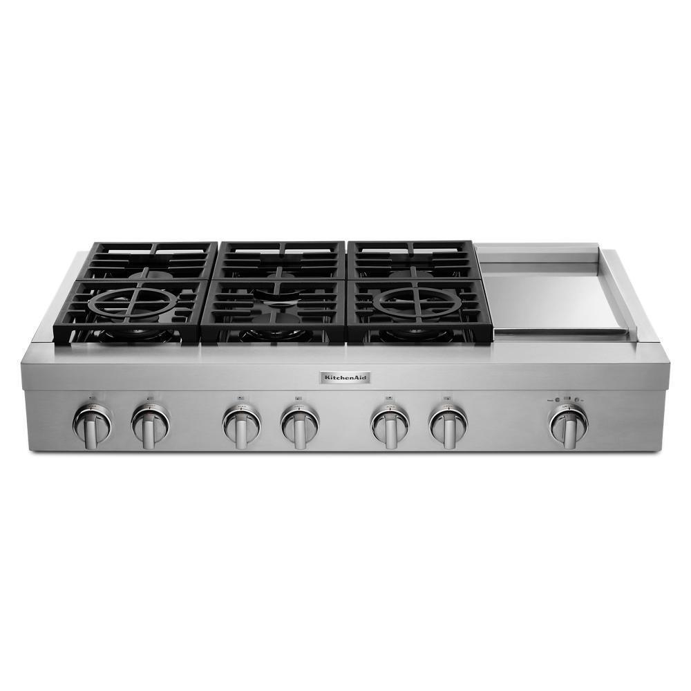 KitchenAid® 48'' 6-Burner Commercial-Style Gas Rangetop with Griddle