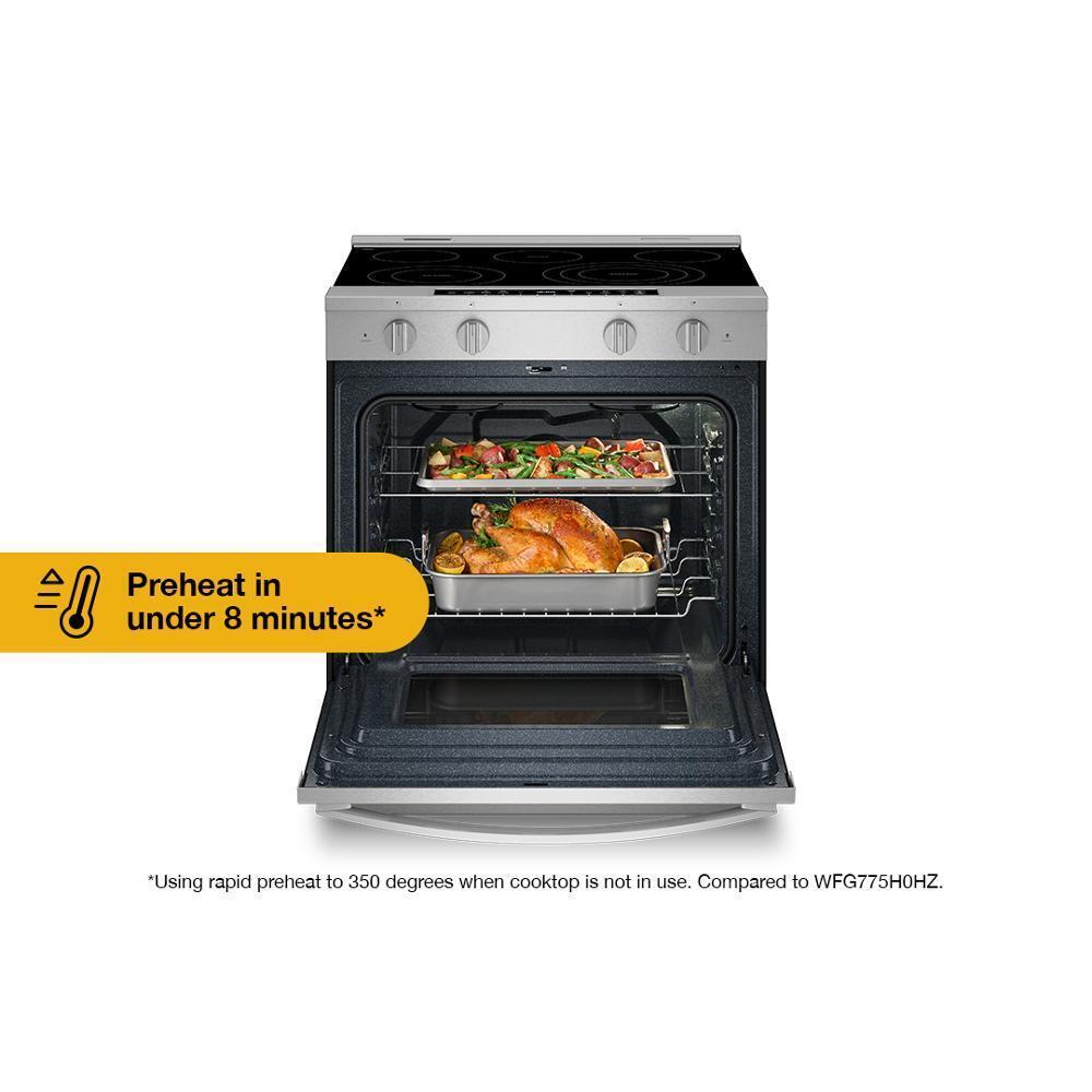 30-inch Smart Slide in Electric Range with Air Cooking Technology, No Preheat Air Fry, WipeClean™ Coating, Steam/Self Clean and High Speed Preheat