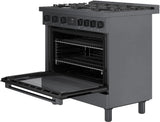 800 Series Gas Freestanding Range 36" Black Stainless Steel