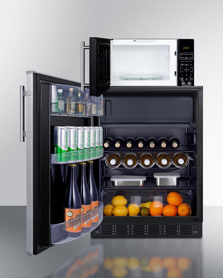 Microwave/refrigerator-freezer Combination With Allocator